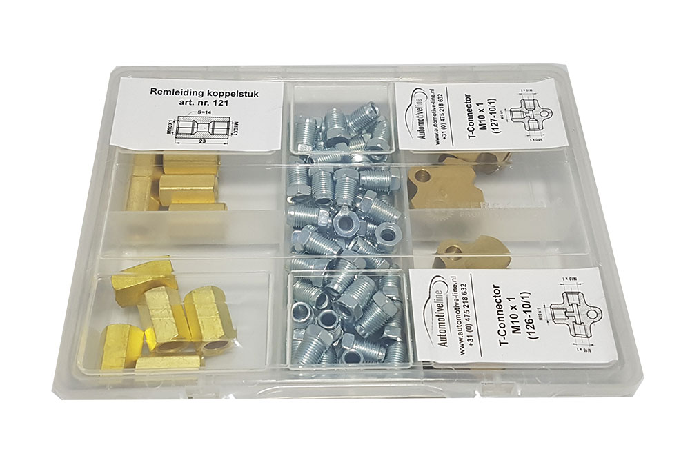 Remleiding koppelstukken T-connector assortiment 64-delig